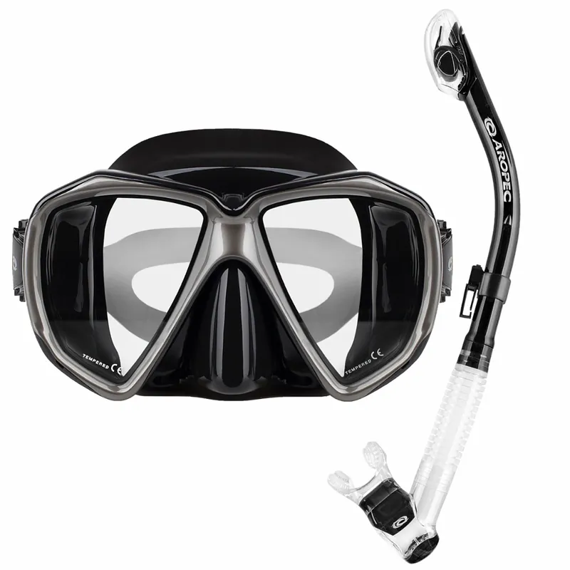 Schnorchel-Set Maske und Schnorchel Aropec HORNET und ENERGY DRY Knallerangebot