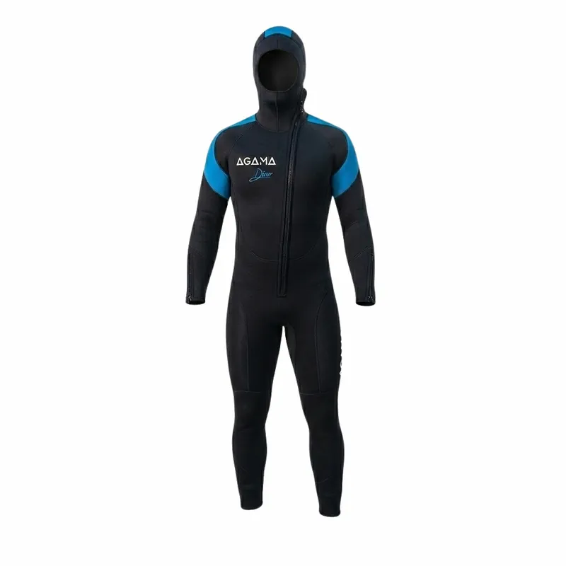 Herren-Neoprenanzug Agama DIVER 7 mm schwarz/blau Begrenztes Angebot