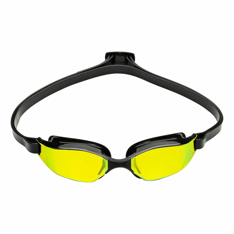 Super-Preis Schwimmbrille Aqua Sphere XCEED Titanium Mirror Lenses Yellow/Black Strap - Schwarz Schwarz