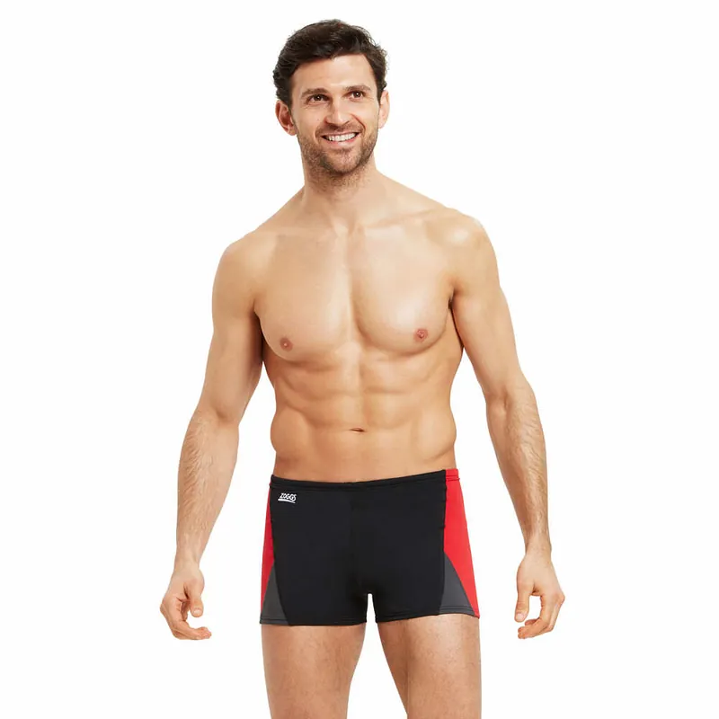 Neu Im Sortiment Herren Badeanzug Zoggs HIP RACER PRISM rot/schwarz