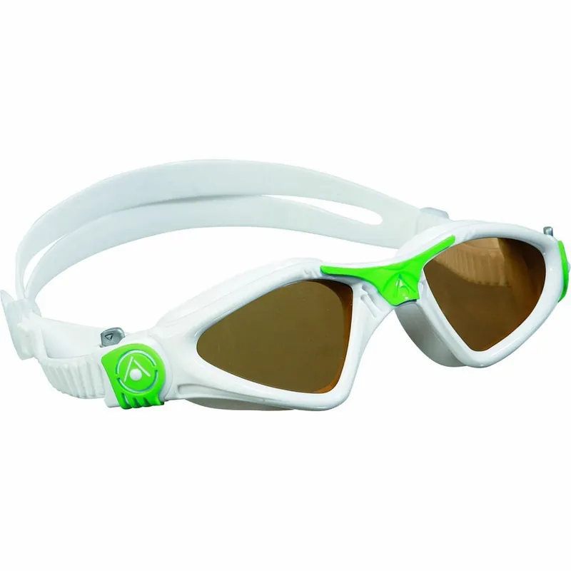Saisonangebot Schwimmbrille Aqua Sphere KAYENNE KLEINE polarisierte Gläser - weiß Grün