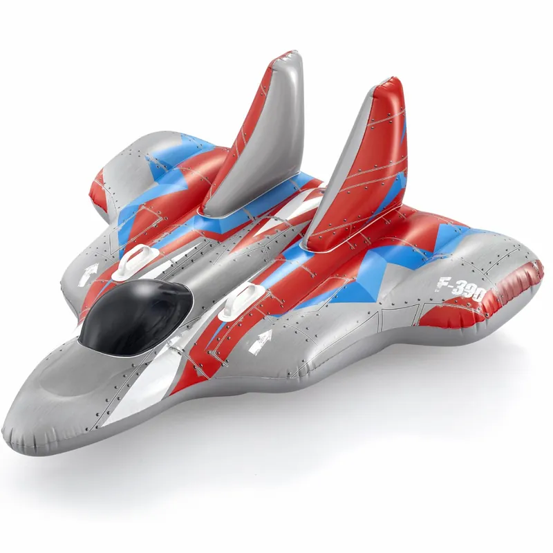 Finale Aktion Aufblasbare Luftmatratze BESTWAY 41443 „GALAXY GLIDER FIGHTER JET“, 136 x 135 cm, grau