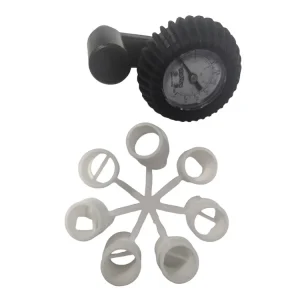 Markenprodukt Bravo SP 125 Manometer Universal bis 1 Bar Druck inkl. 7 Adapter ohne Gummi