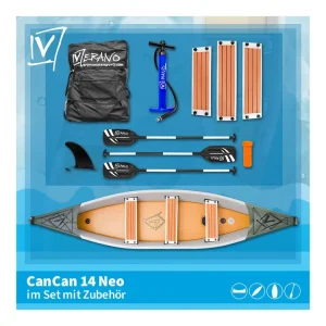 Begrenztes Angebot Verano CanCan 14 Neo Aufblasbares Kanu inkl. Zubehör