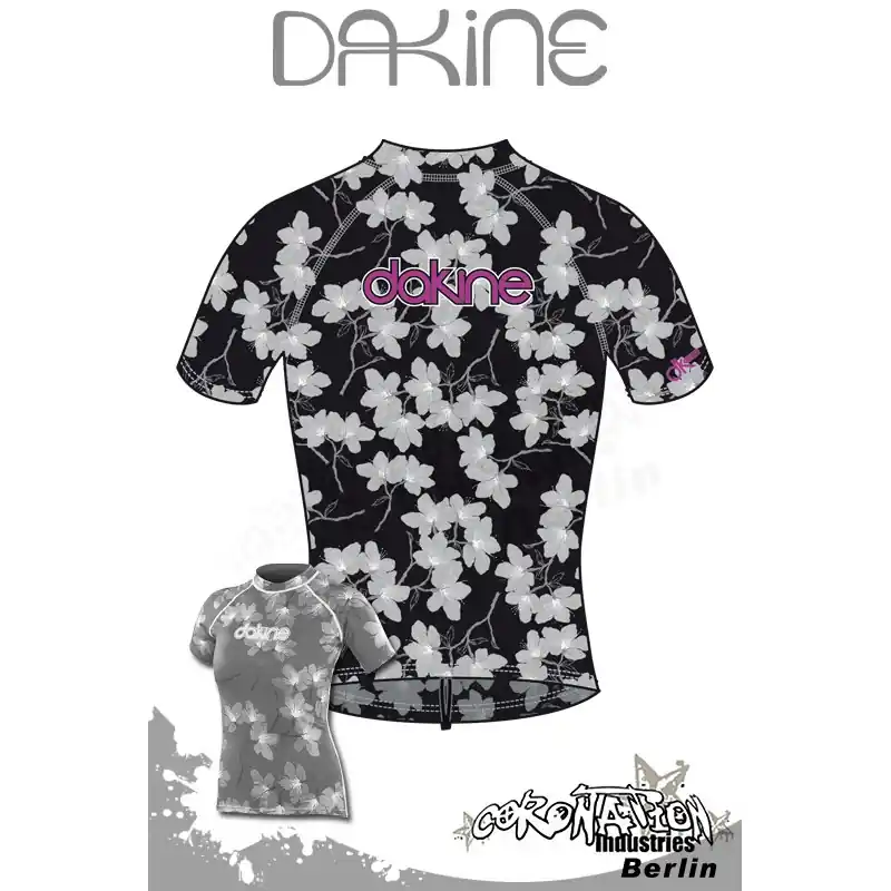 Dakine 2010 Frauen Rash Vest MIA FLORAL Black Neue Ware