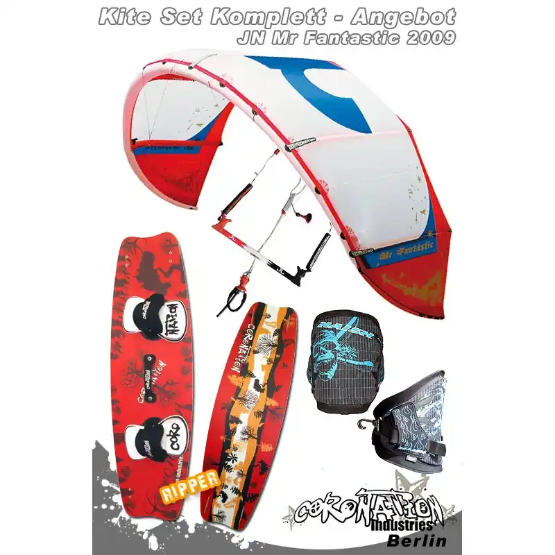 Kitesurf Set 1 JN Mr Fantastic Freeride/Freestyle Kite 12qm Neuheit