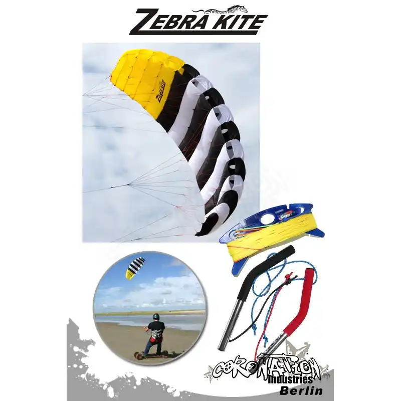 Direkt Vom Hersteller Zebra Kite 4 Leinen Kite CHECKA Komplett - 2.5m²