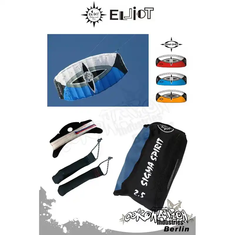 Ausverkauf Elliot Sigma Spirit 2-Leiner Kite R2F - 2.5 Blau