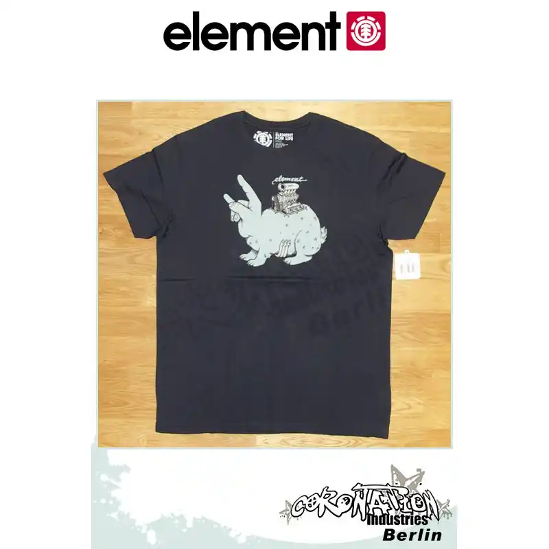 Element T-Shirt Element Rabbit S/S Fitted - Total Eclipse Versand Am Gleichen Tag