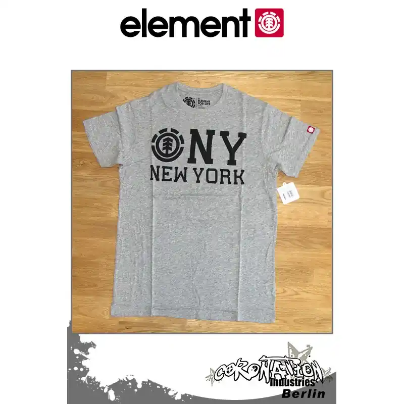 Element T-Shirt NY S/S Fitted - Grey Heather Neue Ware