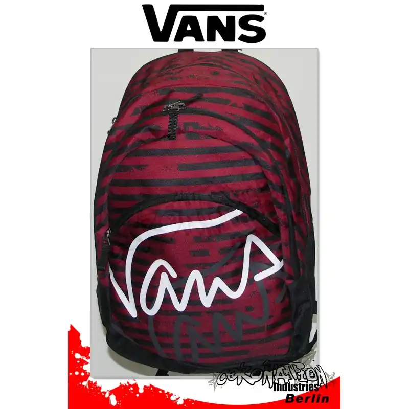 Vans Turnout Poison Rot-Weiß Streifen Fashion Rucksack Super-Preis
