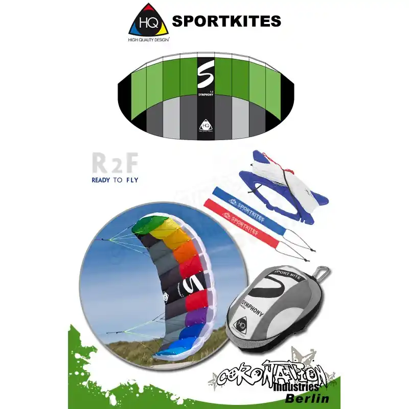 Preisreduziert HQ Symphony 1.2 Lime R2F Lenkmatte Sportkites