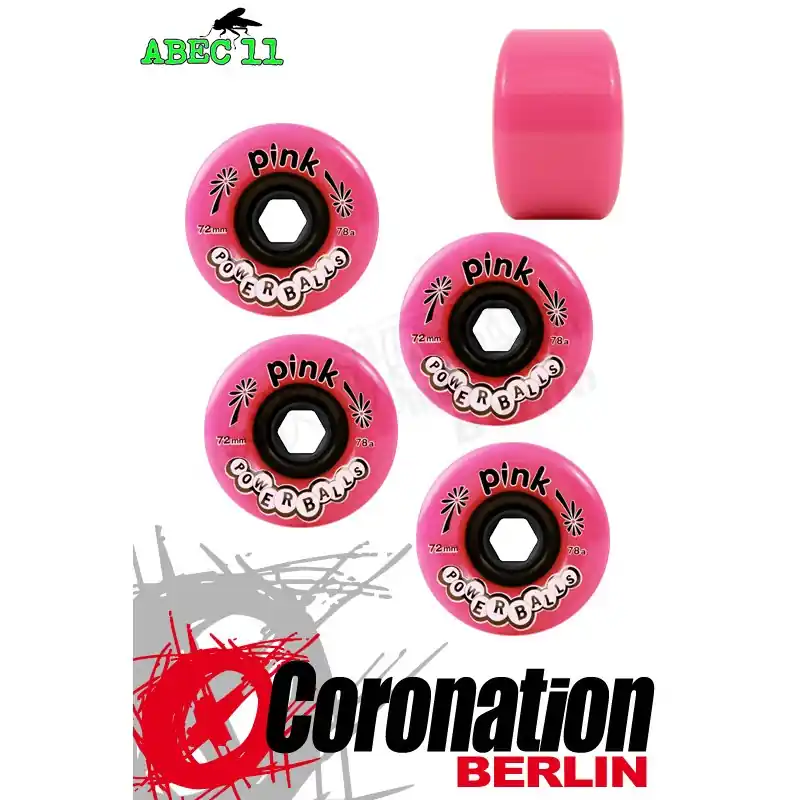 Versand Am Gleichen Tag ABEC11 Rollen Pink Powerballs Wheels 72mm 78a