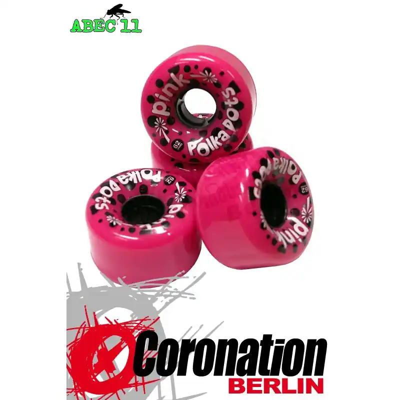 Markenprodukt ABEC11 Rollen Pink Polkadots Wheels 62mm 78a