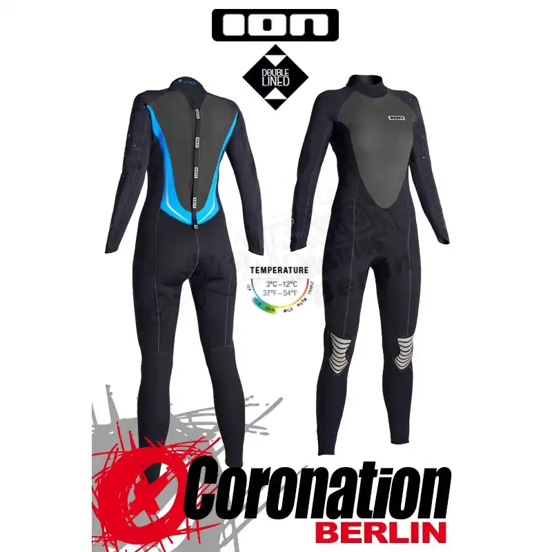 ION Pearl Semidry 5/5 Frauen Neoprenanzug Black/Blue Preiswert