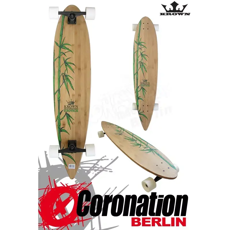 Krown Longboard Komplett Exotic Pintail Bamboo Cruiser Markenprodukt