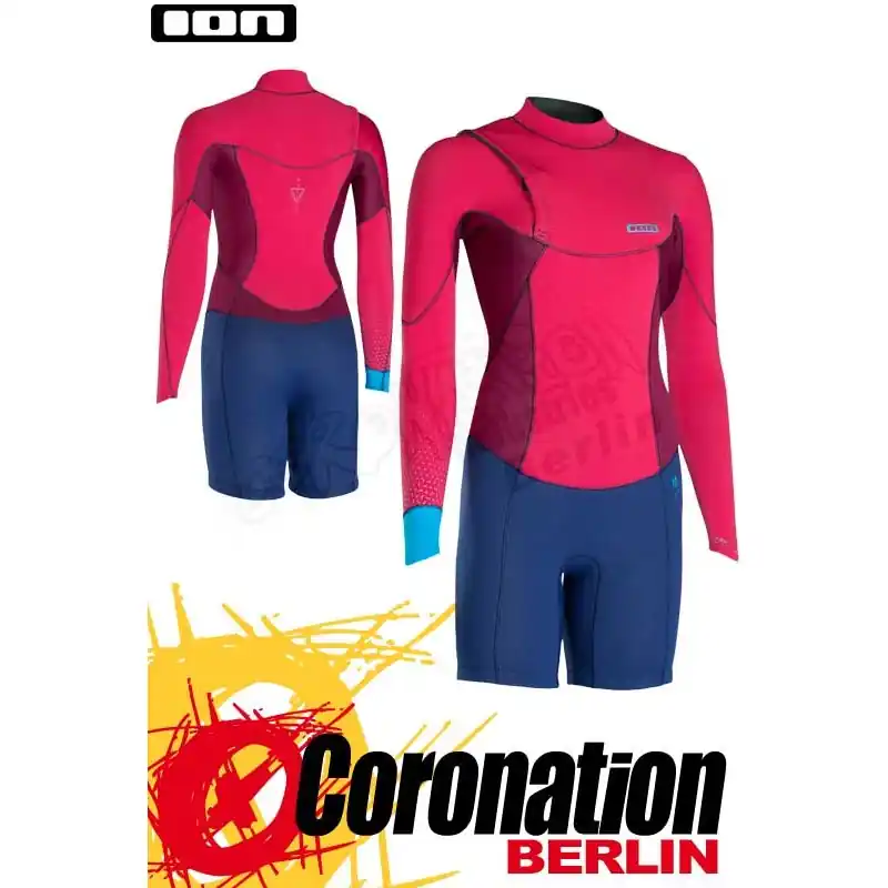 Preisreduziert ION Muse Shorty LS 2,5 DL Zipless Neoprenanzug 2017 Raspberry/Blue