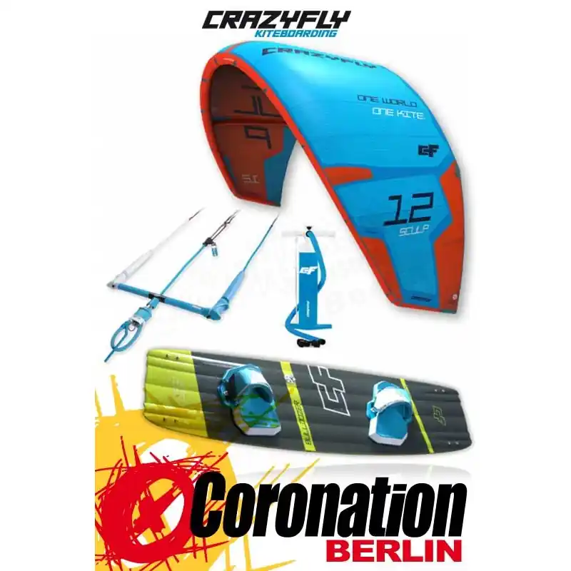 Sofort Bestellen CrazyFly Sculp Blue 14m² & Bulldozer 2017 Kite + Board + Bar komplett Set
