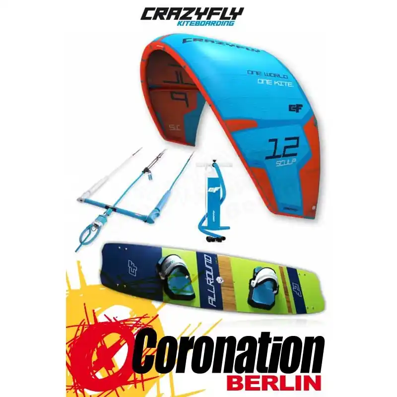 Direkt Vom Hersteller CrazyFly Sculp Blue 12m² & Allround 2017 Kite + Board + Bar komplett Set