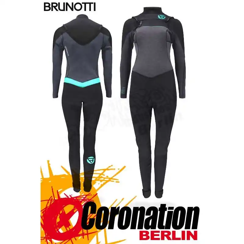 Geprüft Brunotti Xena 5/3 Frontzip Frauen Neopren Wetsuit Black-Mint