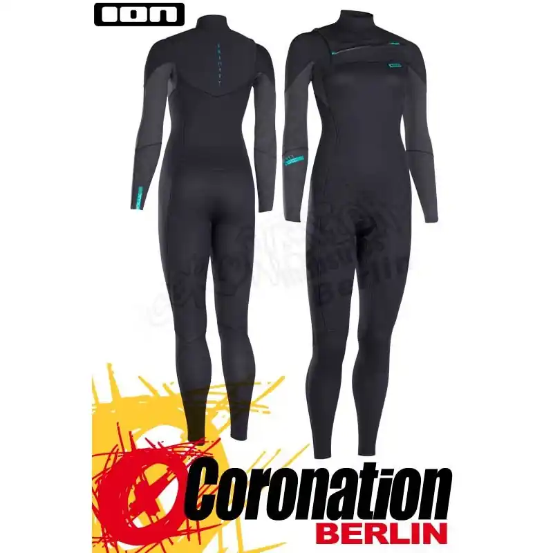 ION Trinity Element Semidry 5/4 DL FZ 2018 Frauen Neoprenanzug Black Versand Am Gleichen Tag