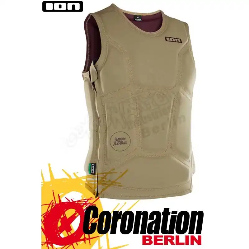 ION Collision Vest Prallschutz Veste SZ Khaki/Dark Berry Sonderangebot