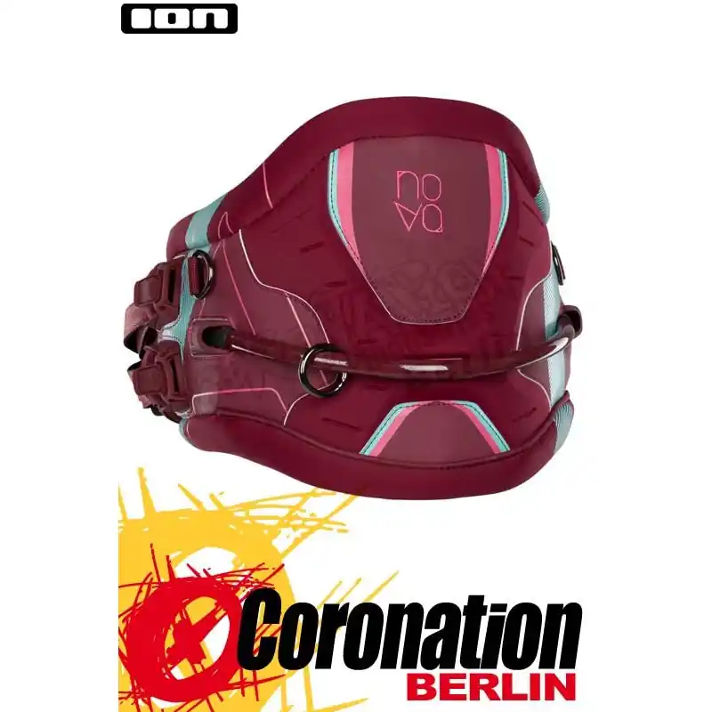 Direktkauf ION Nova 2018 Kite Waist Harness Woman Frauen Hüft Trapez Wine Red/Cambrige Blue