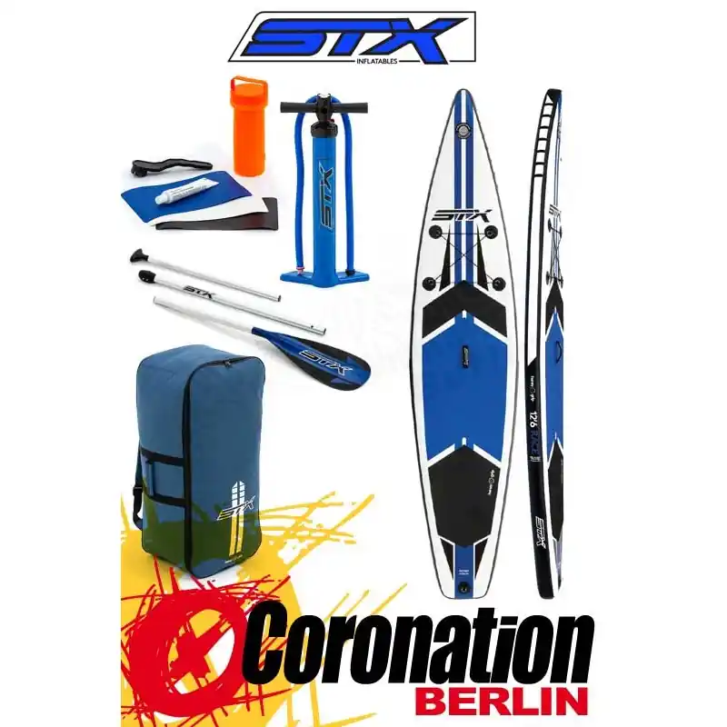STX Inflatable SUP 12'6''x30'' Touring Stand Up Paddle Board 2018 Blue Schneller Versand