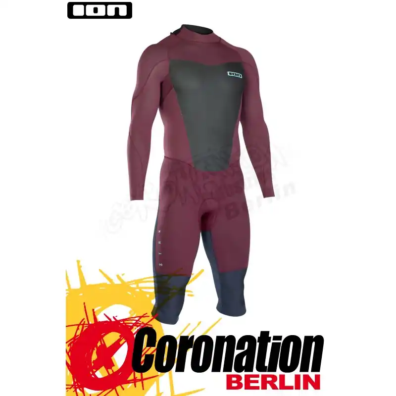 Letzte Chance ION STRIKE ELEMENT OVERKNEE LS 4/3 BZ DL 2019 Neoprenanzug red/slate blue