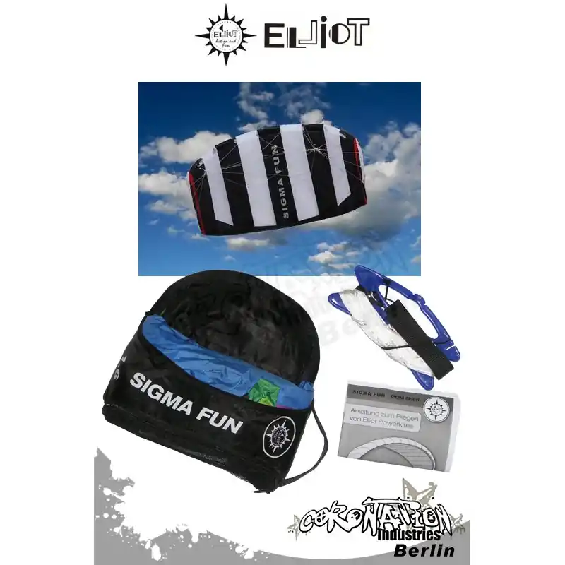 Elliot Sigma Fun 1.6 R2F mit Controlbar - Softkite Schwarz/Weiss Neue Kollektion