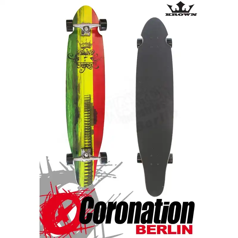 Wochenendangebot Krown Longboard Komplett Rasta Kicktail Cruiser 41,5"