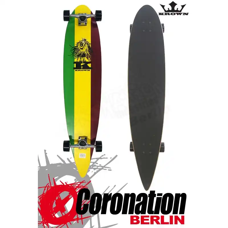 Krown Longboard Komplett Rasta Pintail Cruiser 43" Sonderangebot