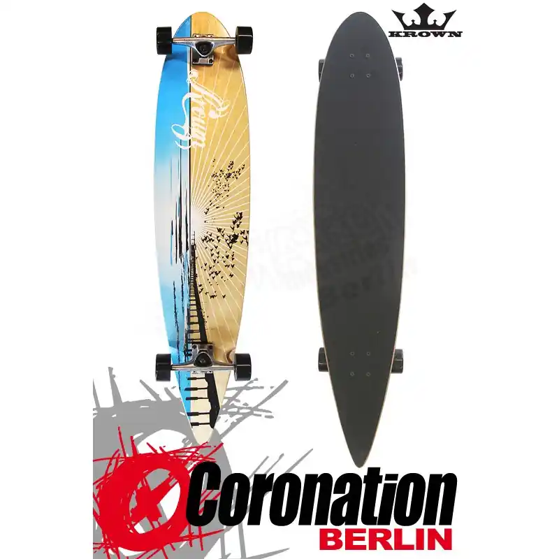 Krown Longboard Komplett Sunset Pier Pintail Cruiser 43" Preisknaller