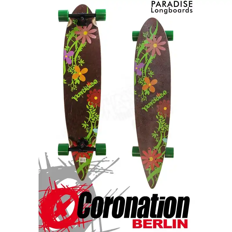 Paradise Longboard Flowers 43" Pintail Cruiser Komplettboard Markenware
