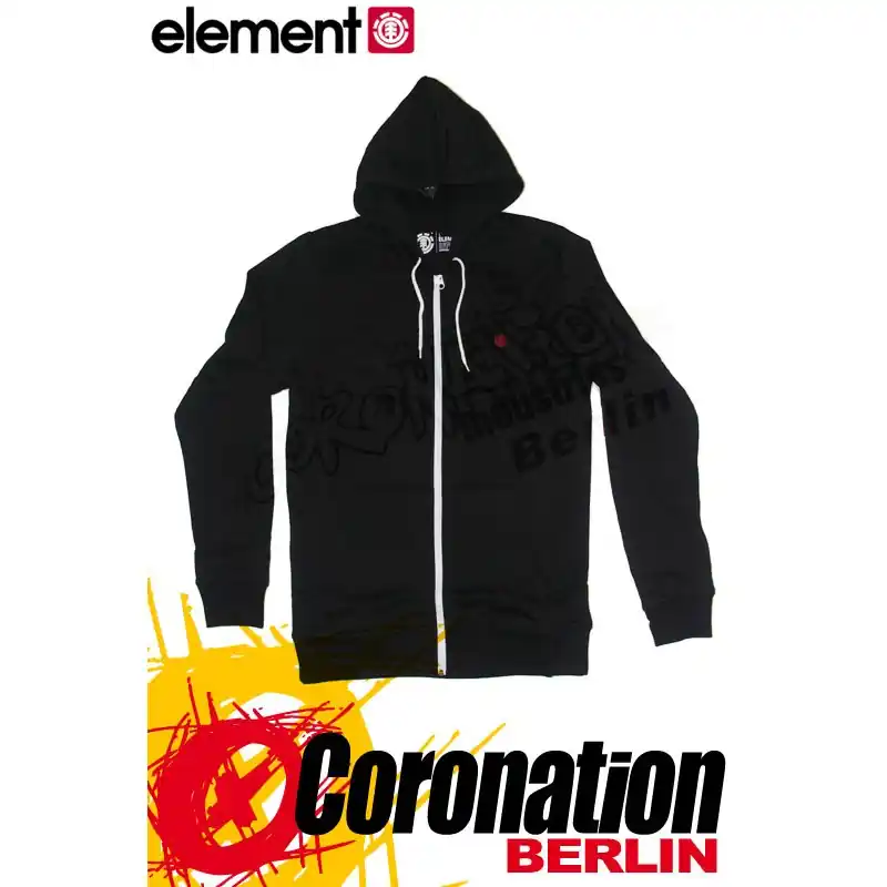 Schneller Versand Element Smith Zip Hoodie Black
