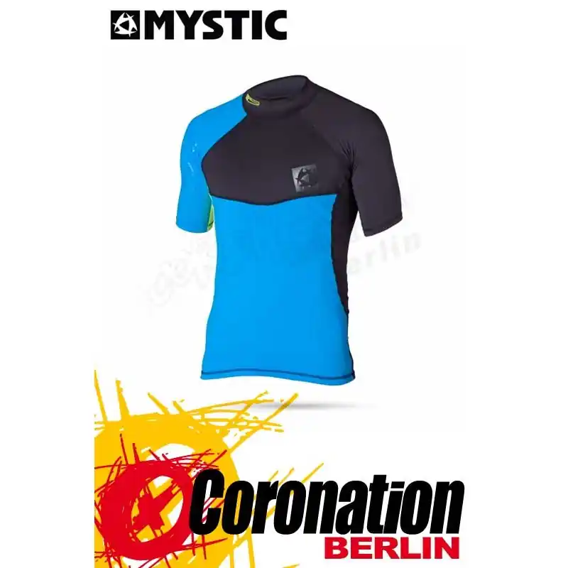 Aktuell Mystic Crossfire Rash Vest S/S Blue Wetshirt