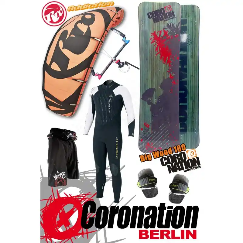 Kitesurf Set Leichtwind RRD Addiction 13qm + Coronation Big Wood Solange Der Vorrat Reicht