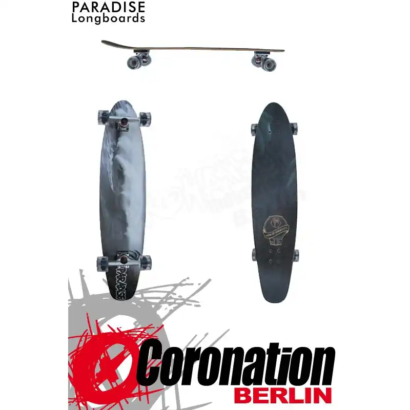Paradise Longboard Black&White Wave Kicktail PREBUILT Geprüft
