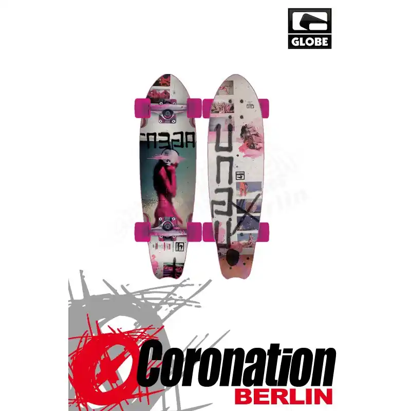 Globe Ungu Mini Longboard Cruiser White/Pink Aktuell