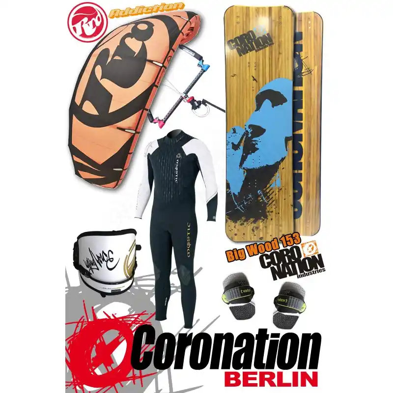 Garantierte Lieferung Kitesurf Set Leichtwind RRD Addiction 13qm + Coronation Big Wood