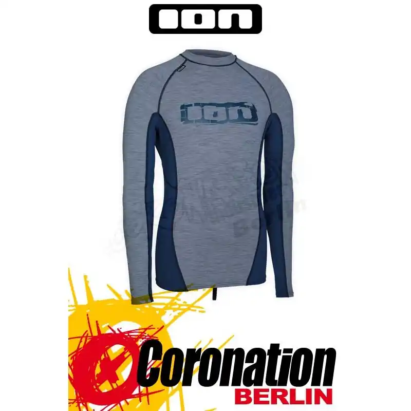 Zertifiziert ION Rashguard Men LS grey melange/steelblue