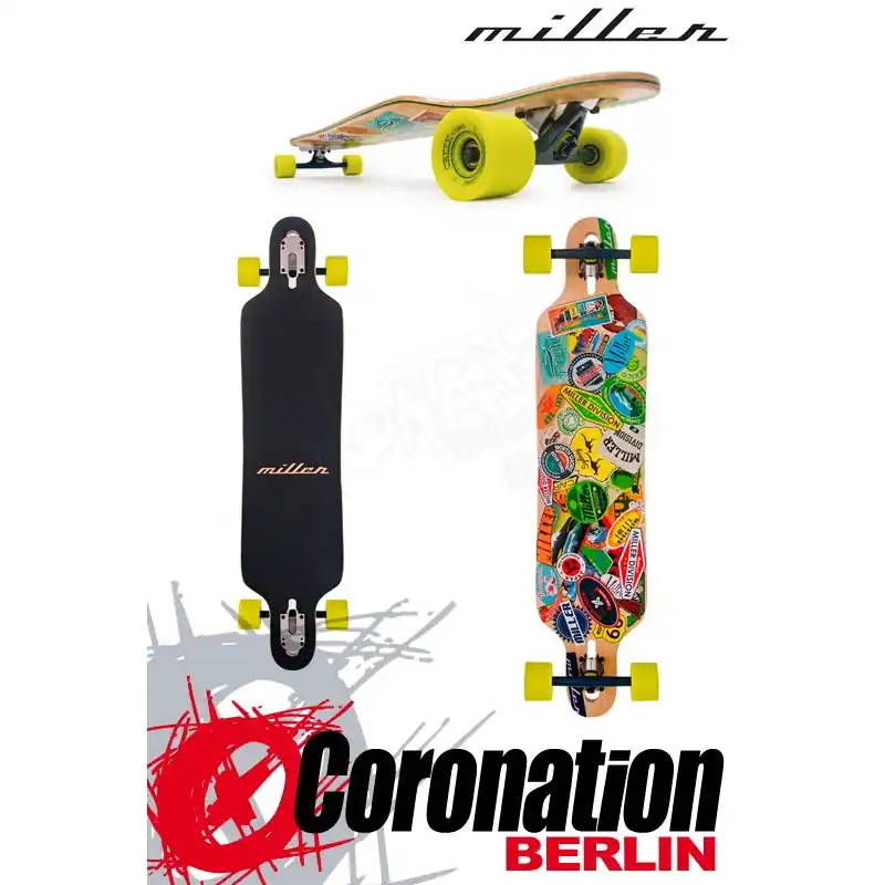 Miller Travel Stickers 38" Freestyle Longboard Neu