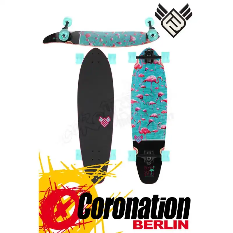 Flying Wheels Flamingo 34 Aqua Komplett Longboard Preisreduziert