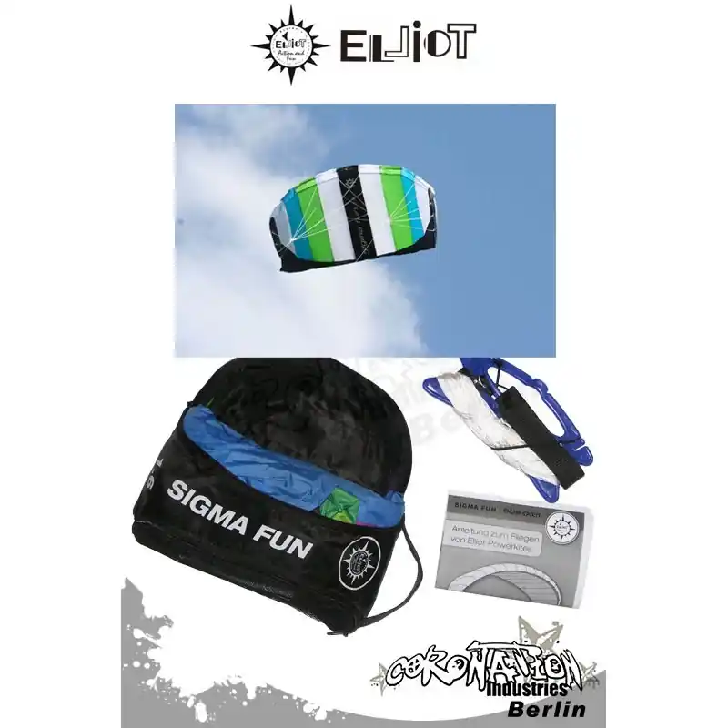 Elliot Sigma Fun 2.0 Ready To Fly -Softkite Weiß/Blau/Grün Kracherpreis
