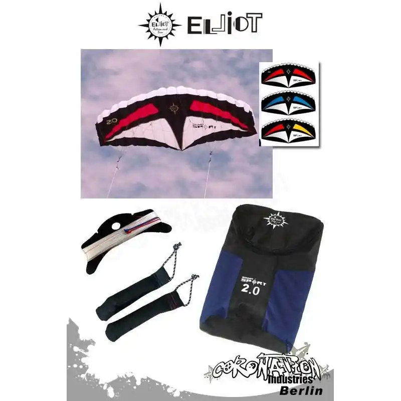 Elliot Sigma Sport 2-Leiner Kite R2F - 3.0 Rot-Weiß Beliebt