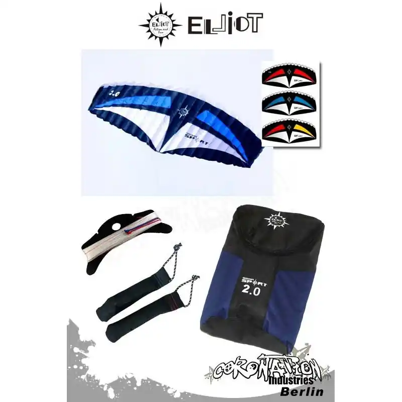 Preiswert Elliot Sigma Sport 2-Leiner Kite R2F - 3.0 Weiß-Blau