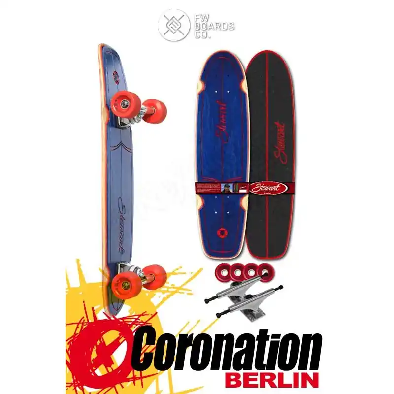 Flying Wheels Stewart Hull 28" Longboard Navy Finale Aktion