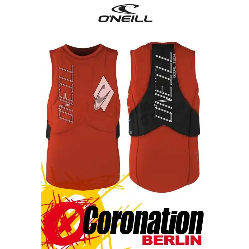 Kracherpreis O'Neill Gooru Tech Wake/Kite Vest Prallschutzweste NEONRED/BLK