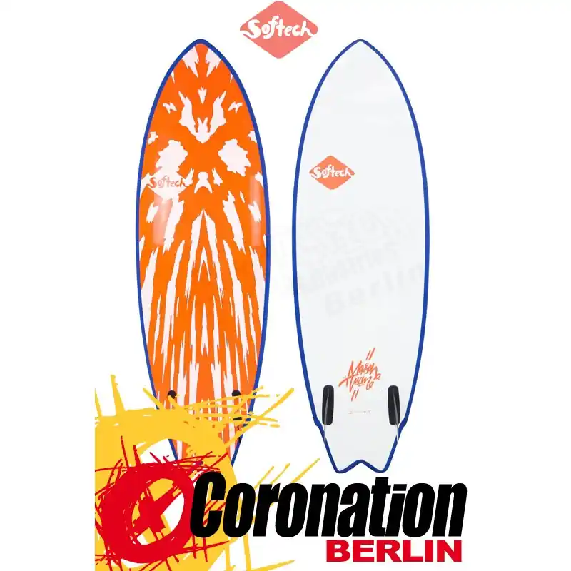 Softech MASON TWIN Surf Softboard neon red/white Schneller Versand