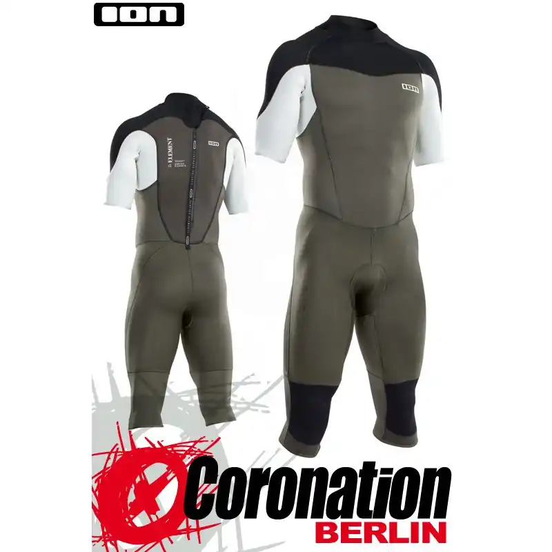 ION ELEMENT OVERKNEE SS 3/2 BZ DL 2021 Neoprenanzug dark olive/white/black Billig